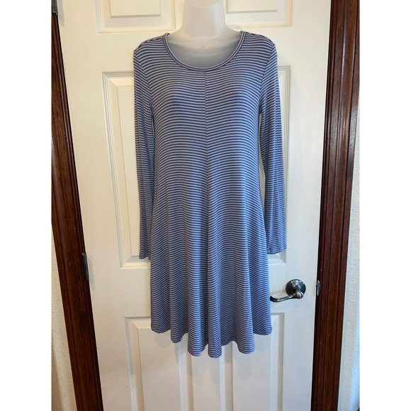 Toad&Co | Flint Stone Stripe Pocket Daisy Rib Swing Dress Size Small - Picture 3 of 8